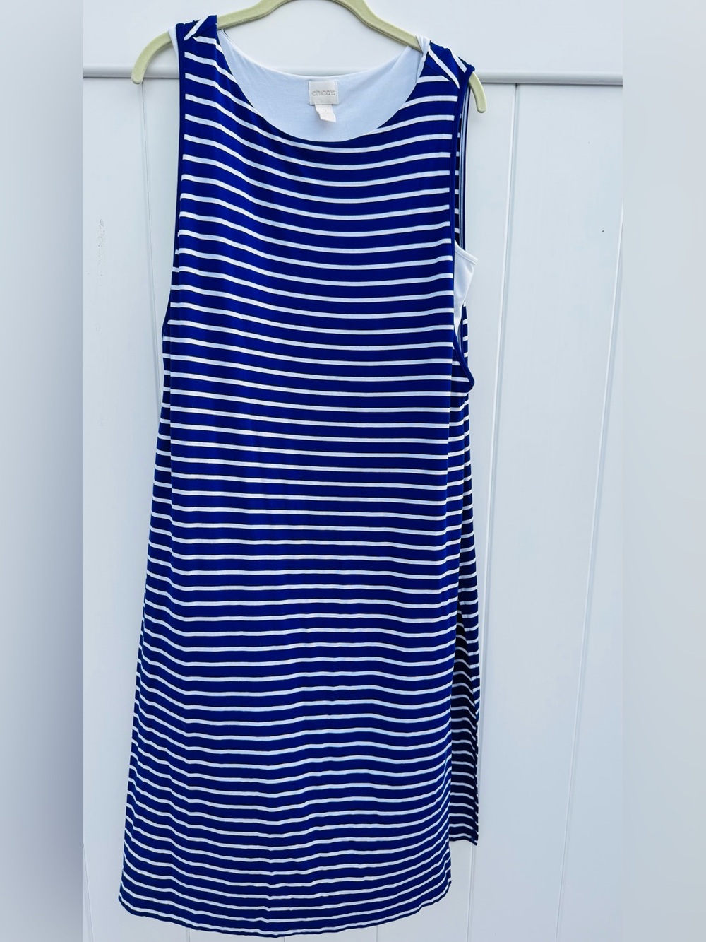 Chico's Blue & White Striped Sleeveless Dress Size 2(12/14)